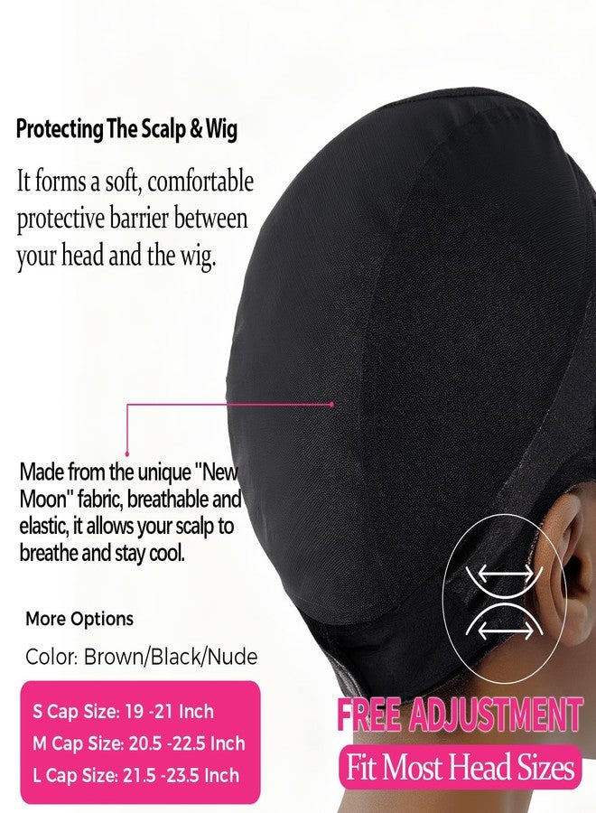 Labhairs LAB HAIRS Wig Cap with Grip Band for Keeping Wigs in Place, More Full Cap-wide Transparent Lace for Lace Front Wigs - Brown/Black/Nude Non Slip Cap Make Your Wig Be Glueless (Black-S) - Image 4